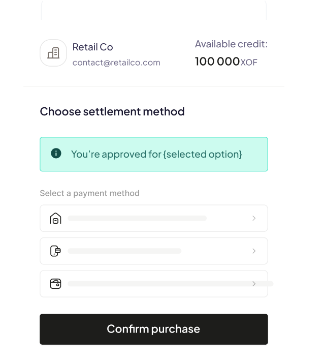 BNPL B2C interface preview